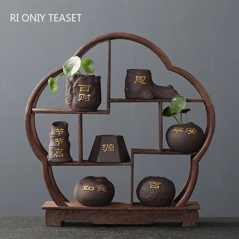 Bonsai Garden Mini - Creatieve Paarse Klei Thee Huisdier Vingertop