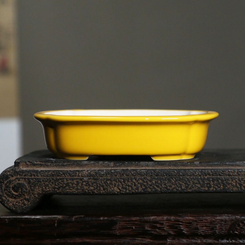 Bonsai Garden China - Porseleinen rechthoekige bonsai pot, ronde hoeken,