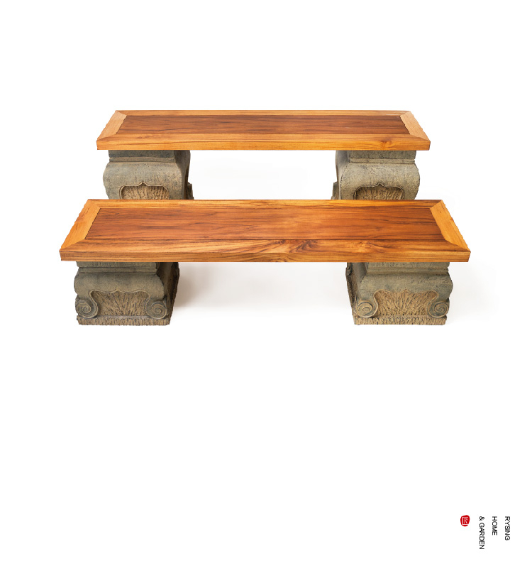 Bonsai Garden Layout - Terrastuinindeling, Teak Chinees bloemenrek voor buiten,
