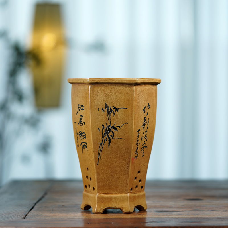 Keramische zeshoekige bonsaipo - Bonsai Garden China recensie en prijs